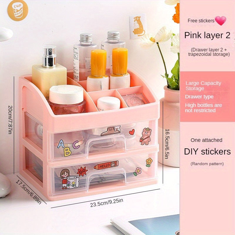 Transparent Cosmetic Storage Box Drawer Lipstick Organizer