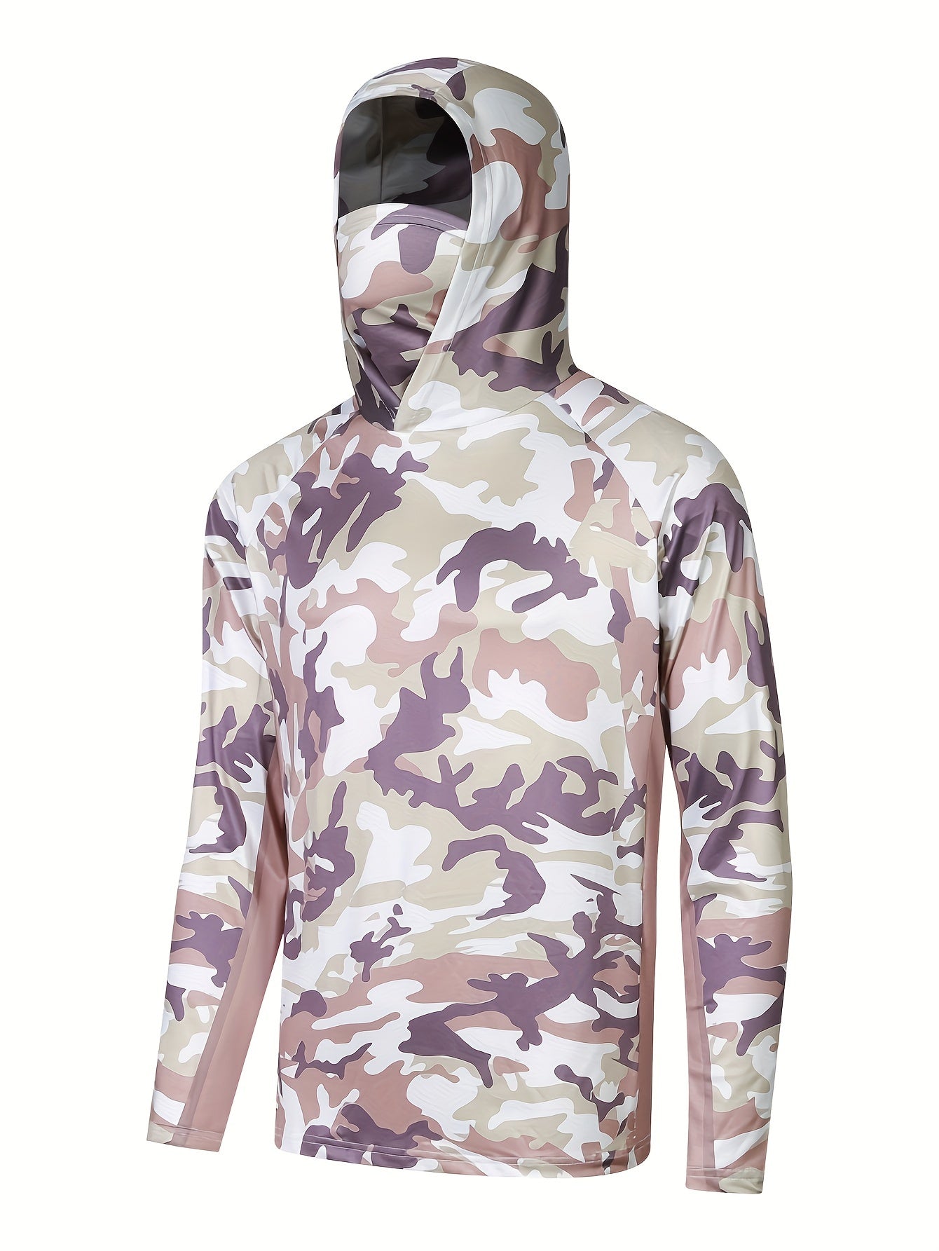 Men's Camo UPF 50 Sun Protection Hoodie Long Sleeve Quick Dry