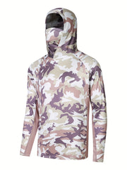 Men's Camo UPF 50 Sun Protection Hoodie Long Sleeve Quick Dry