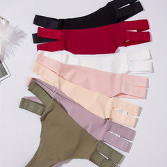 7pcs Seamless Cut Out Thongs Low Waist Intimates Panties