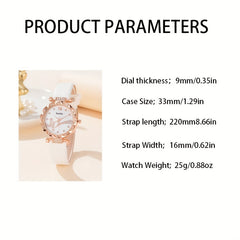 6pcs Heart Wing Leather Quartz Watch Set for Students