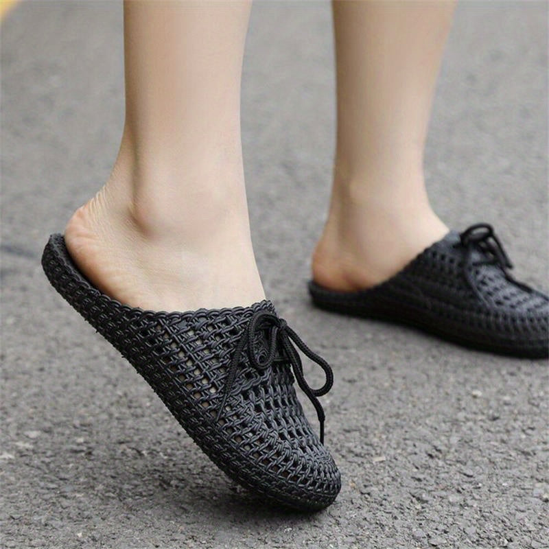 Women's Solid Mules Casual Hollow Out Summer Shoes Lightweight