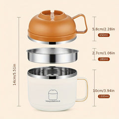 Stainless Steel Fast Food Cup with Lid - Large Capacity