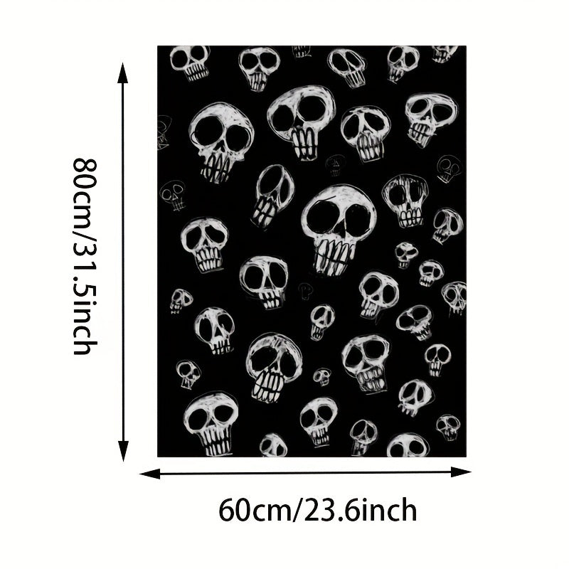 Gothic Skull Print Floor Mat, Non Slip Bathroom Kitchen Mat