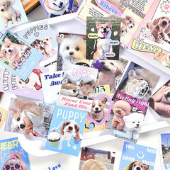 50 Creative Cartoon Cat Rabbit Puppy Bear Pattern Journal Stickers