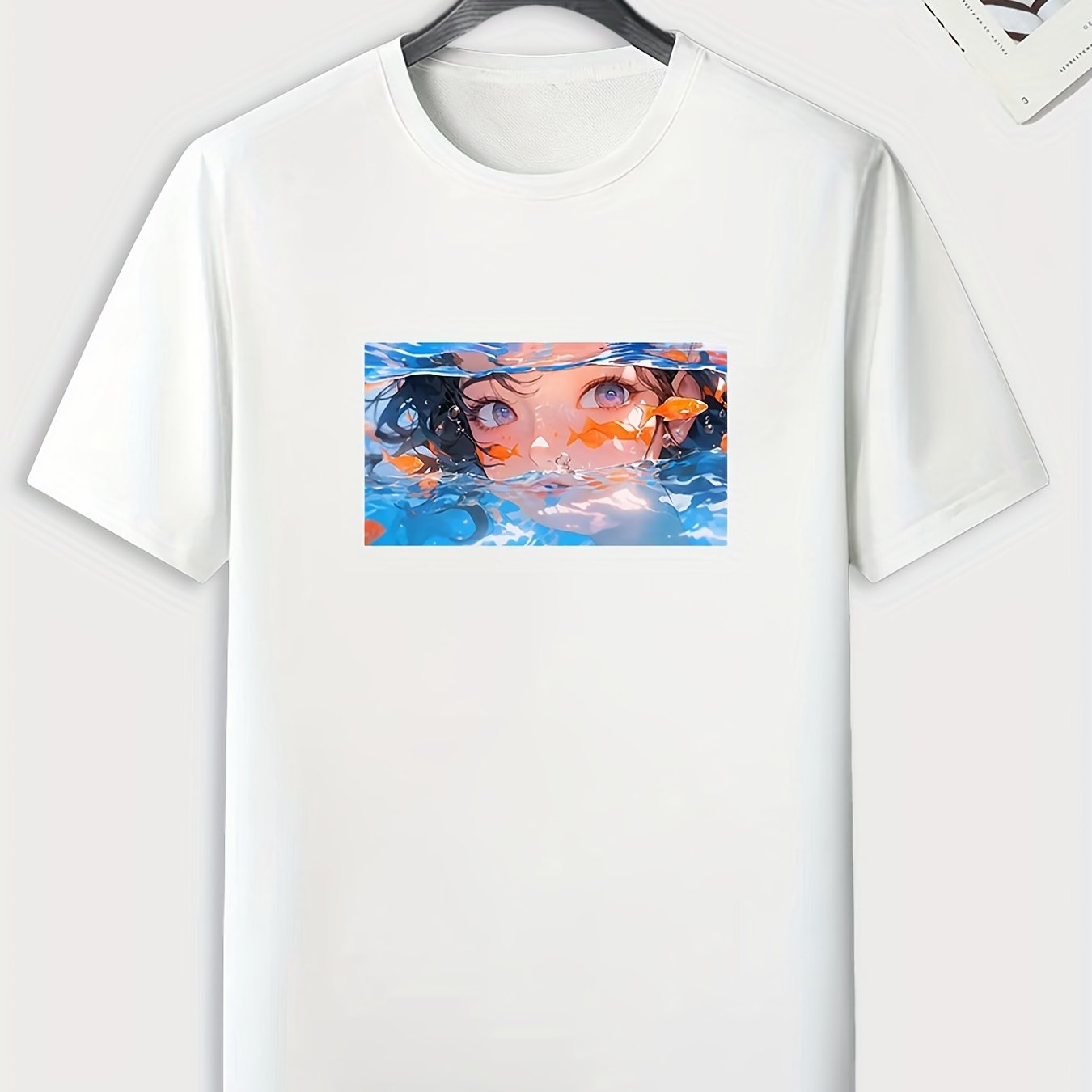 Anime Girl Pattern Print Men's Comfy Sports T shirt Graphic Tee