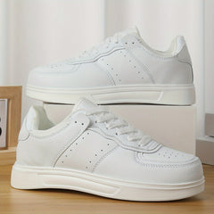 Breathable Faux Leather Flat Skate Shoes