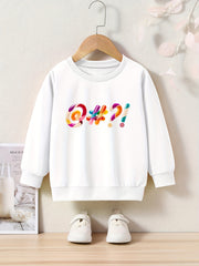 Colorful Candy Print Girls Casual Sweatshirt Long Sleeve Crew Neck Tops
