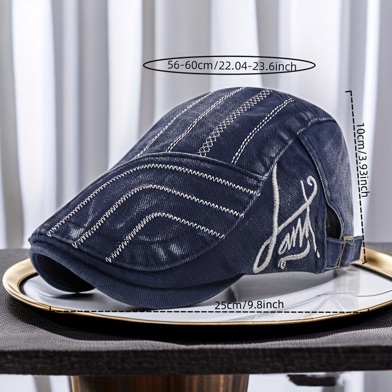 Men's Denim Peaker Cap for All Seasons