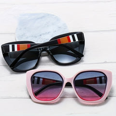 Men's Unisex Stripe Sunglasses Vintage Glasses