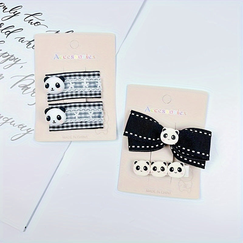 Adorable Panda Hair Clip Set