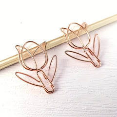 20pcs Rose Tulip Paper Clips Flower Bookmarks for Home & Office