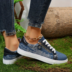 Women's Denim Skate Shoes Casual Low Top Walking Shoes