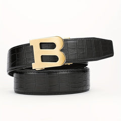 Big B Letter Automatic Buckle PU Leather Belt for Men