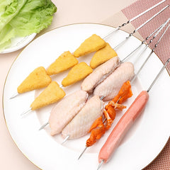 50pcs Stainless Steel BBQ Skewers Reusable Grill Shish Kebab Camping Forks
