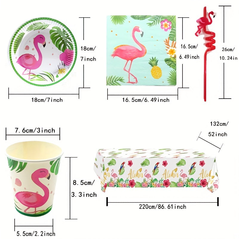Flamingo Party Supplies Set Tropical Decorations For Birthday Favors