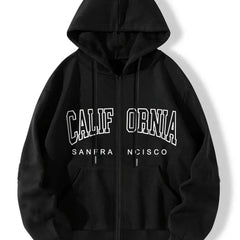 Letter Graphic Hooded Sports Sweatshirt for Women