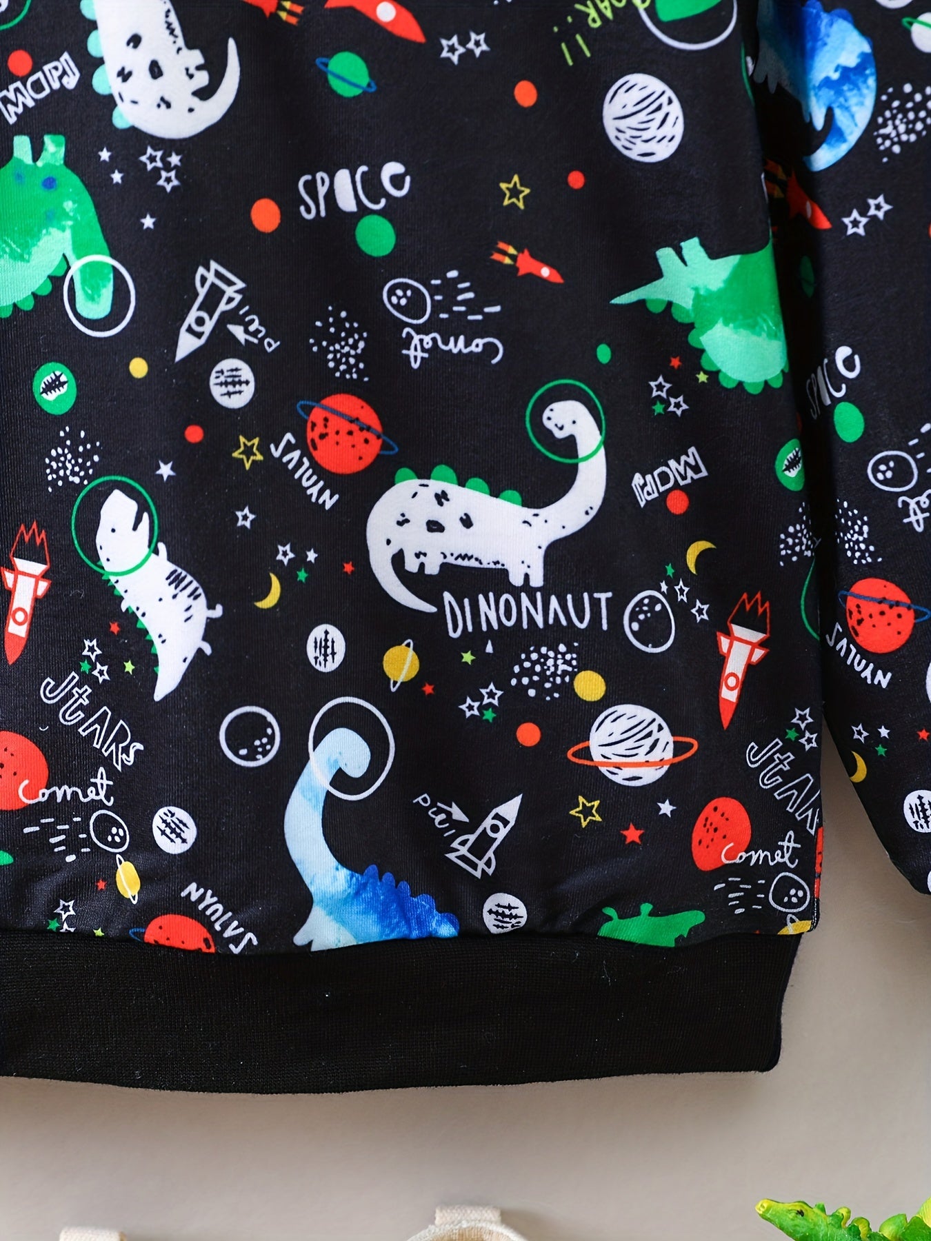 Space Dinosaur Boys Hooded Sweatshirt