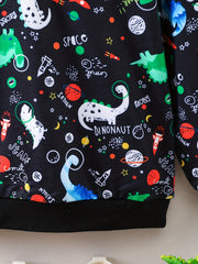 Space Dinosaur Boys Hooded Sweatshirt