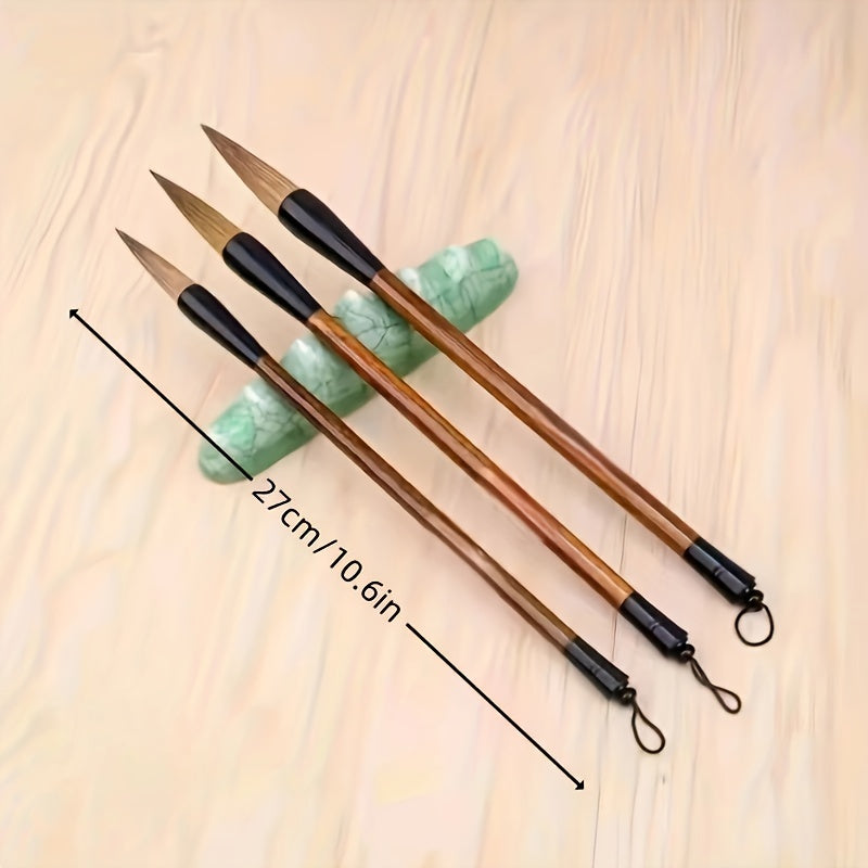 3pcs Chinese Calligraphy Brush Pen Set Art Supplies Painting Students