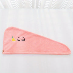 Embroidery Style Hair Drying Cap Coral Velvet Thickened Hair Towel