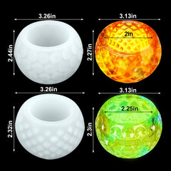 2pcs Crystal Epoxy Resin Mold Wave Point Storage Box Candle Holder