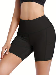 High Waist Yoga Shorts Pocket Slimming Workout Sports Activewear