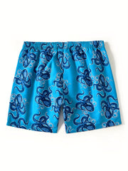 Octopus Pattern Men's Swim Trunks Quick Dry Beach Shorts Swimwear