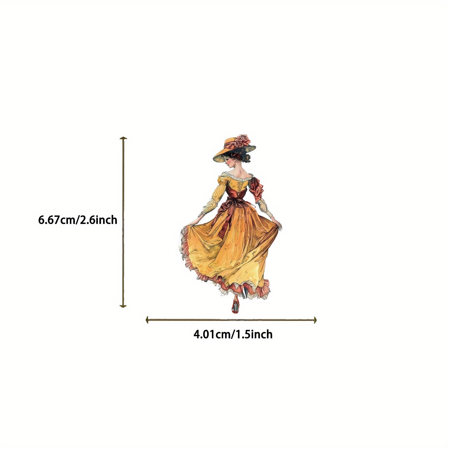50pcs Vintage Medieval Court Dress Stickers for DIY Craft