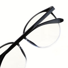 Anti Blue Light Glasses Large Round Frame Phone Computer Glasses with Case