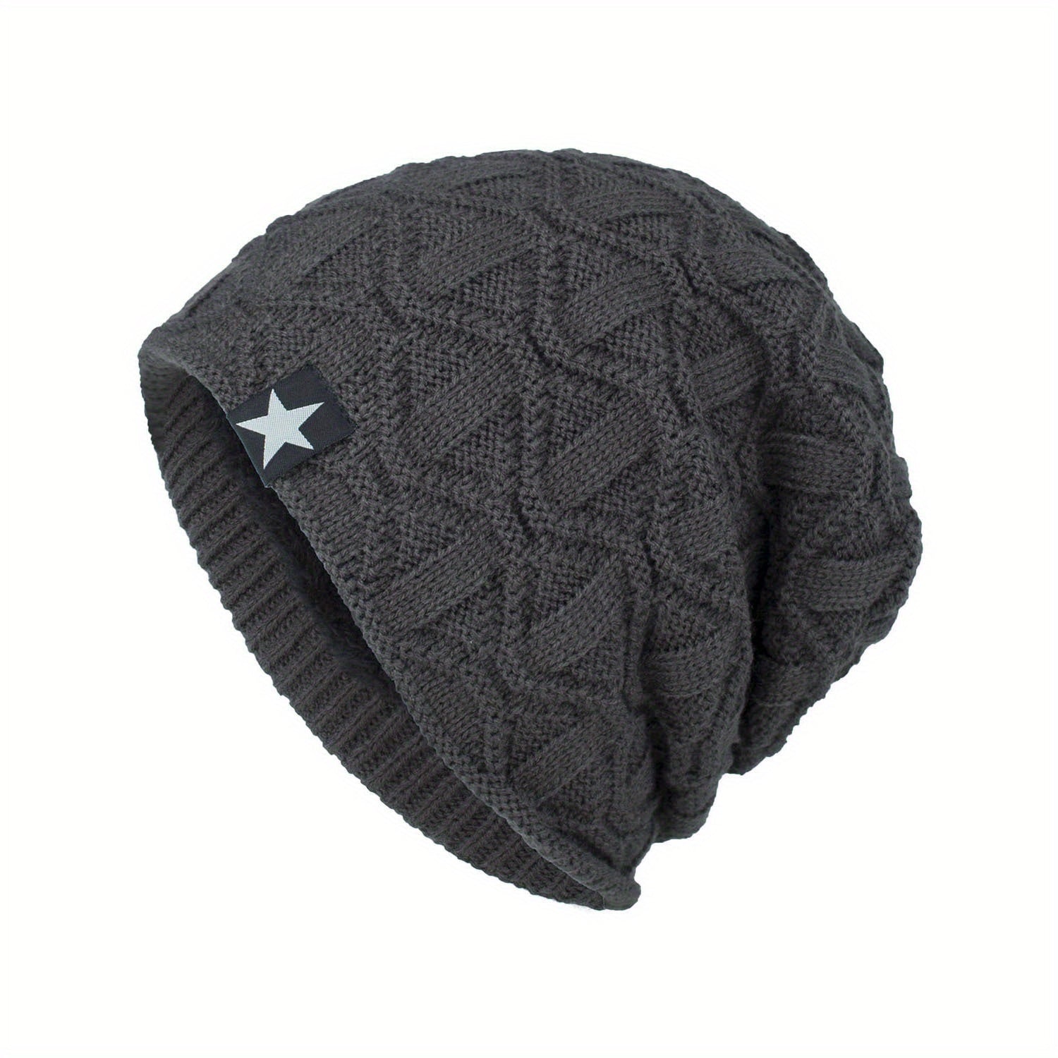 Men's Winter Thickened Solid Knitted Woolen Hat