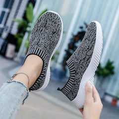 Women's Multicolor Woven Slip-On Sneakers Flatform Casual Running Shoes