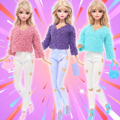 Doll Clothes 4pcs Set Top Trousers Bag Shoes No Dolls Fit 11 8 Inch Girl Doll
