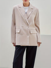 Double Breasted Blazer Casual Lapel Long Sleeve Office Outerwear