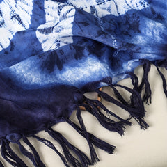 Tie Dye Tassel Scarf Vintage Print Shawl Boho Headwraps