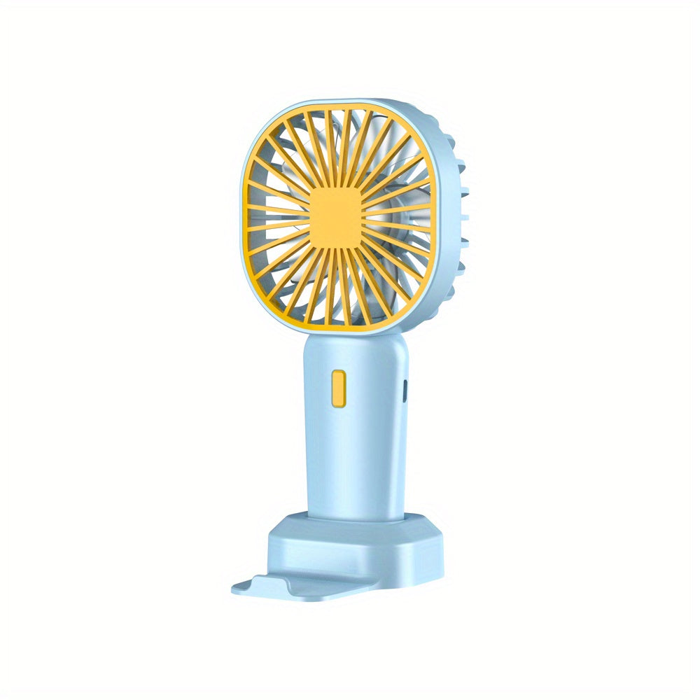 Portable Handheld Fan Rechargeable Cooling Mini USB Fan With Phone Holder