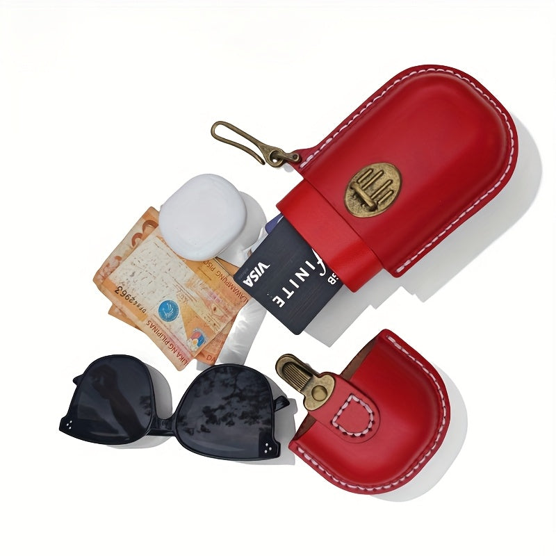 Vintage Style Leather Wallet & Glasses Case Organizer