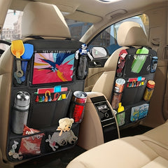 2pcs Car Seat Storage Bag Oxford Fabric Backrest Pocket With Tablet Computer Bra