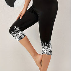 Tie Dye Print Cropped Leggings Skinny Casual Leggings