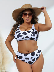 Cow Print Bikini Set High Stretch Swimsuit 2 Piece