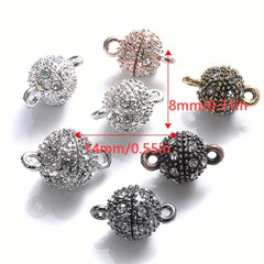 5Pairs Rhinestone Pendants Magnet Connected Clasps for Jewelry Making