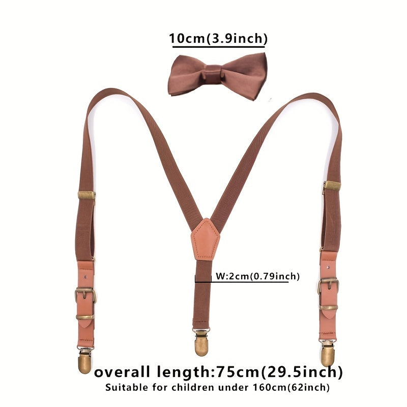 Children's Y-Shaped Suspenders & Bowtie Set