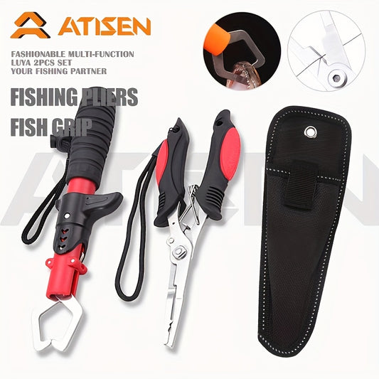 ATISEN Stainless Steel Fishing Pliers with Cover Portable Fish Controller