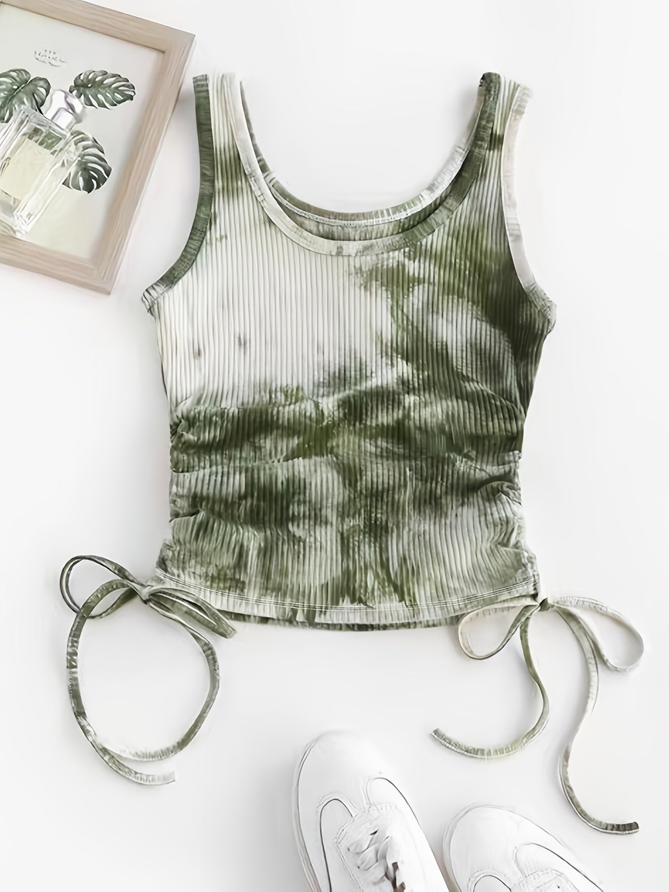 Y2K Tie Dye Drawstring Tank Top for Women