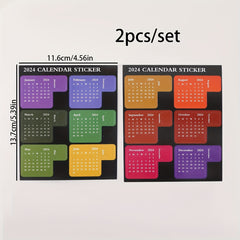2pcs Annual Planner Sticker English Schedule Self-adhesive Notepad