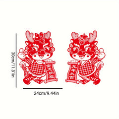 Electrostatic Flocking Zodiac Stickers - Year Of The Dragon