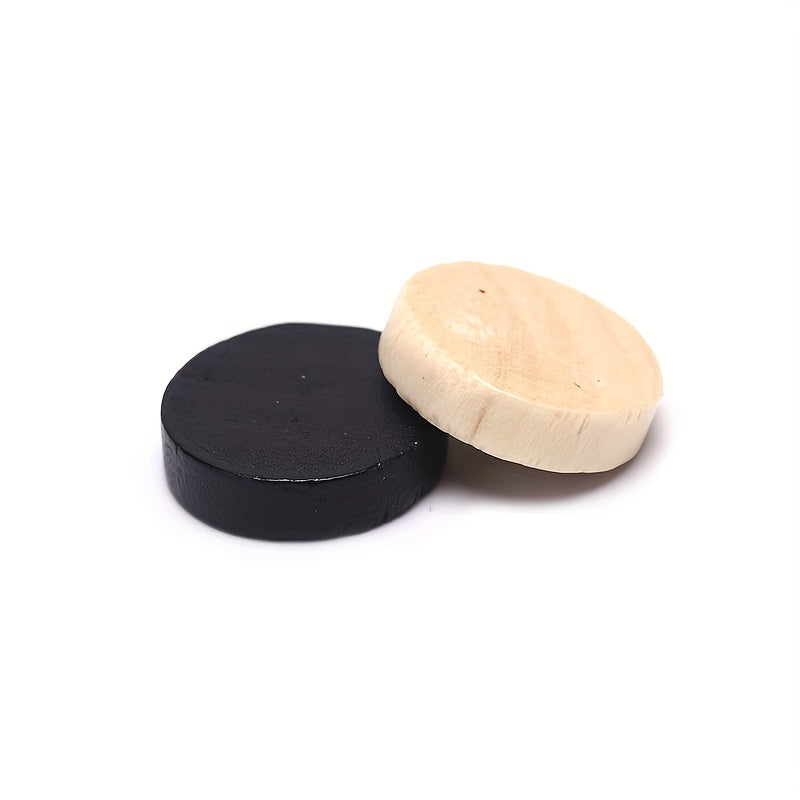 30pcs Wooden Checkers Set with 2 Dices Chess Piece Game Entertainment