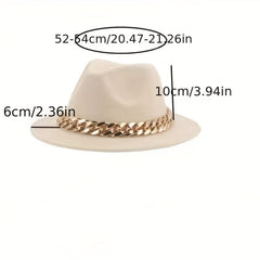 Wool Felt Hat Large Brim Ribbon Jazz Hat
