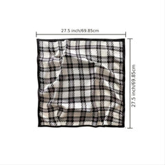 Classic Checkered Silk Scarf Gift For Her