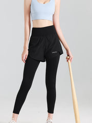 Solid Stretchy Yoga Sports Pants High Waist Tummy Control Fitness